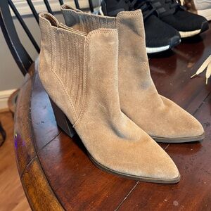 Marc Fisher Camel Suede Ankle Booties